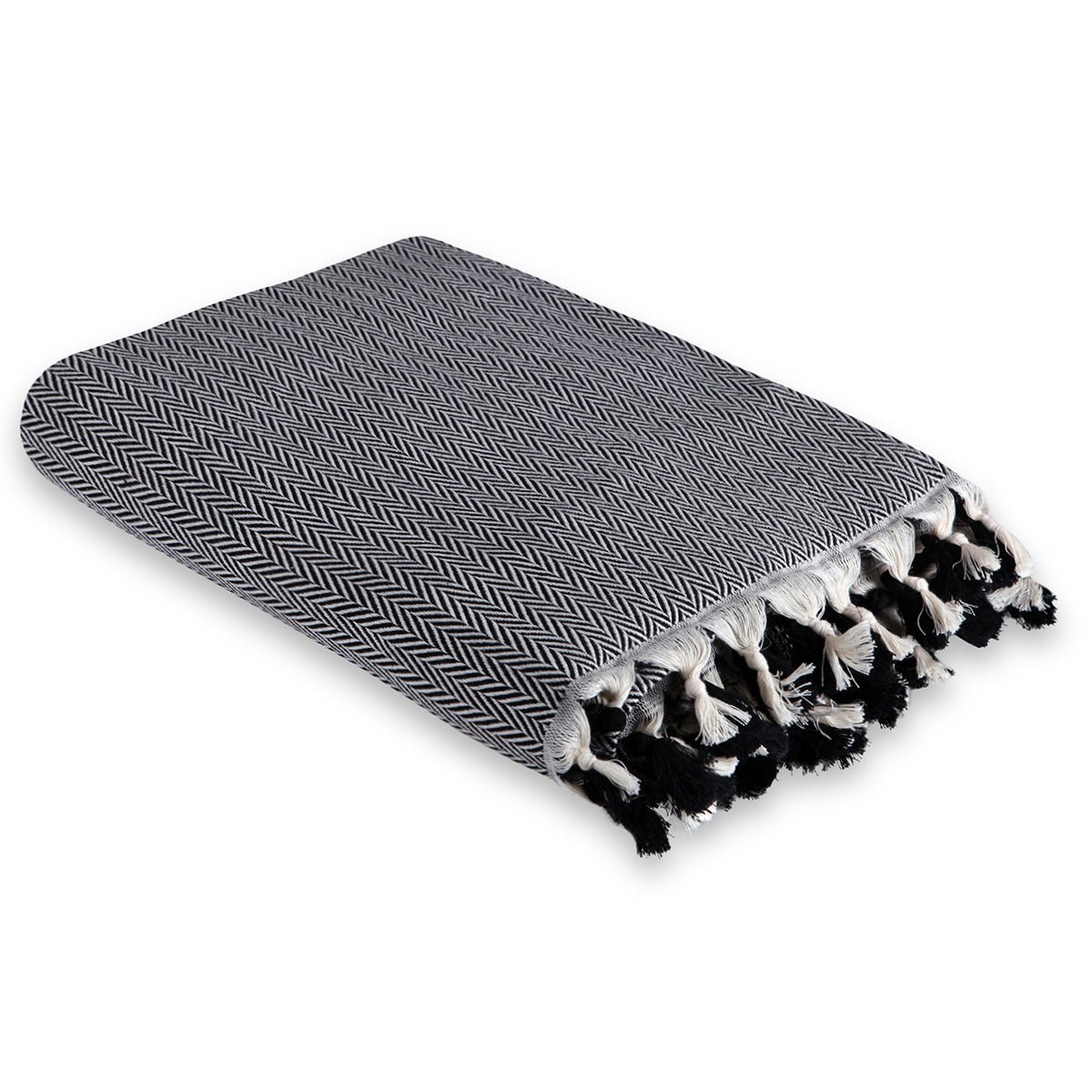 Plaid coton MEGEVE noir, FEBRONIE