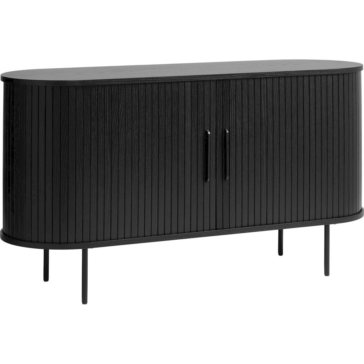 Buffet cannelé en bois collection GATIVEL noir mat, RECOLLECTION
