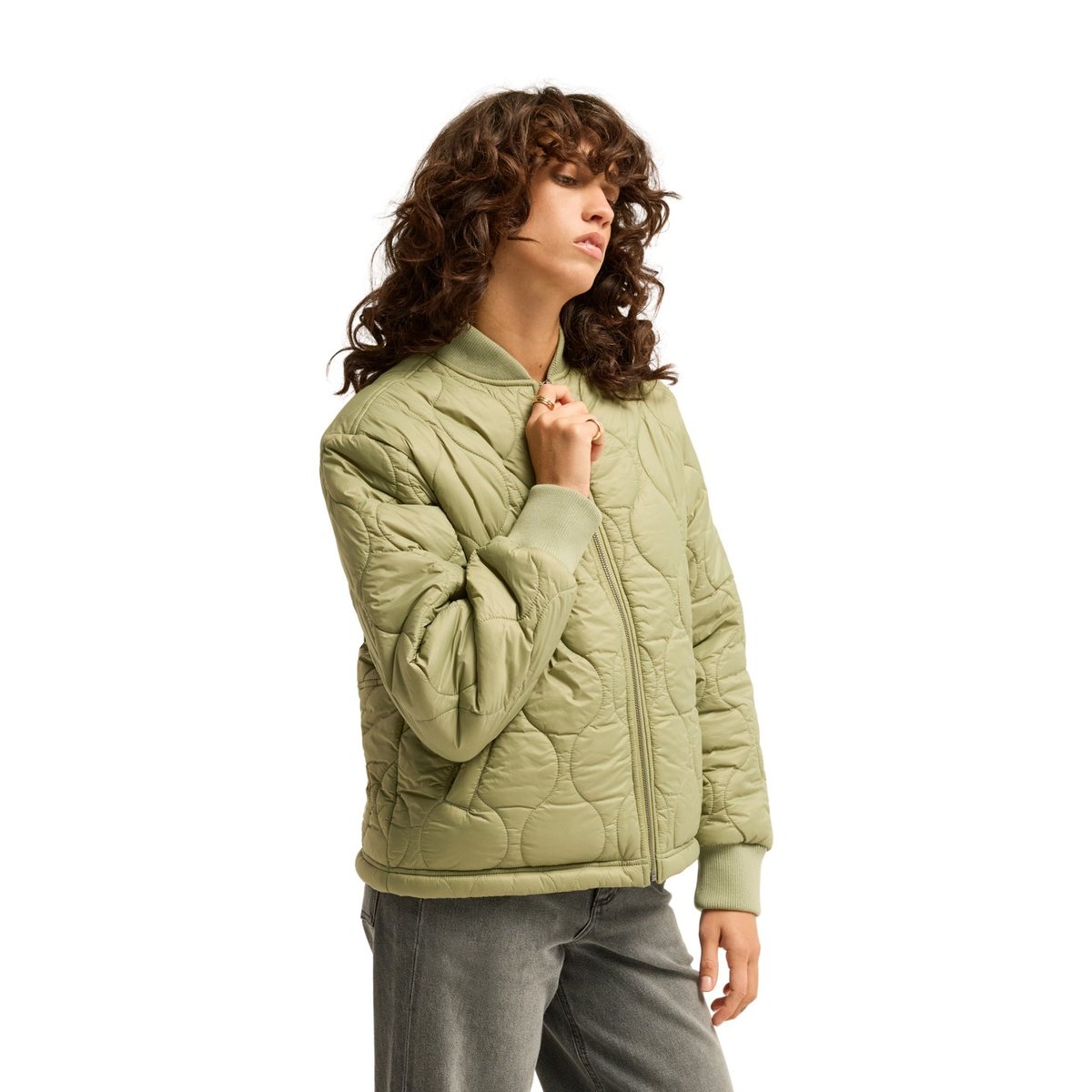 Bomber matelassé à fermeture éclair CUESTA BOMBER vert army green, BILLABONG