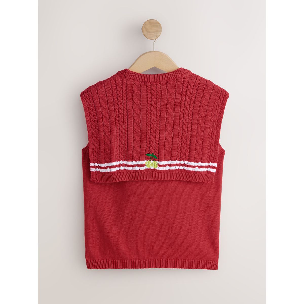 Pull sans manches effet foulard rouge, NEXT