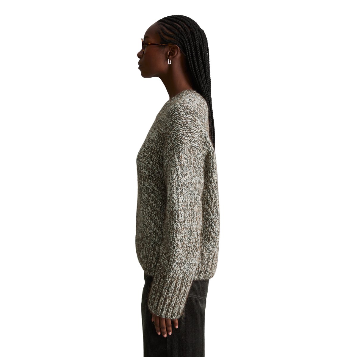 Pull en maille coupe classique en mélange de laine vierge et de laine d'alpaga beige, MARC O’POLO DENIM
