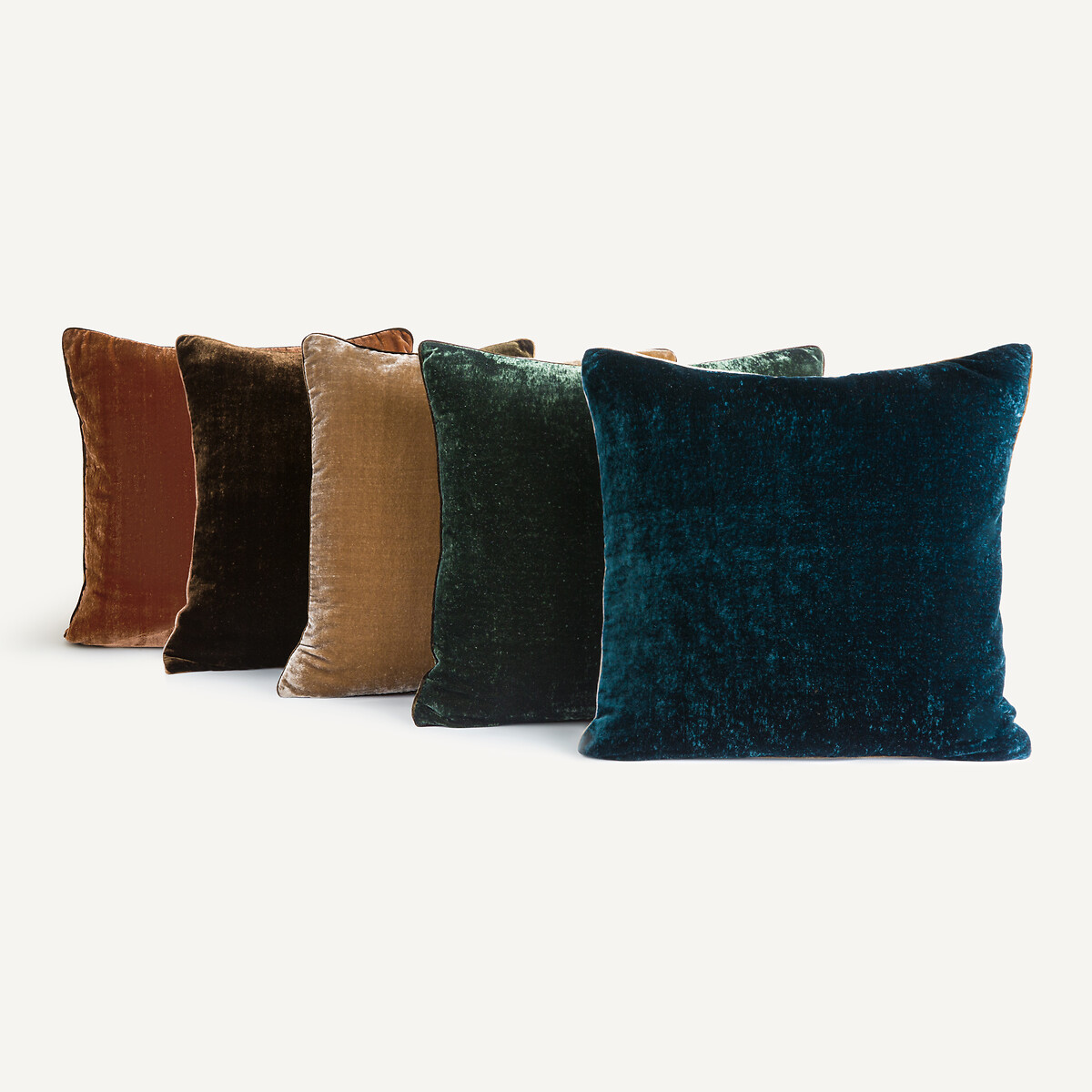 Coussin en panne de velours, Vezina bleu minéral, AM.PM