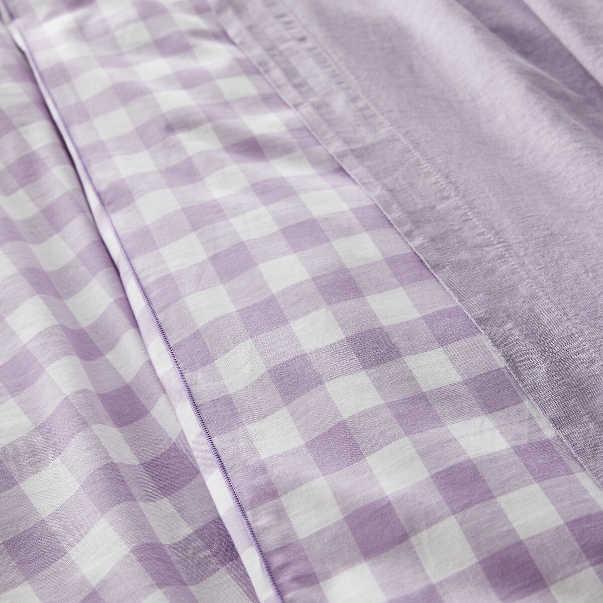 Housse de couette coton, Veldi violet vichy violet, LA REDOUTE INTERIEURS