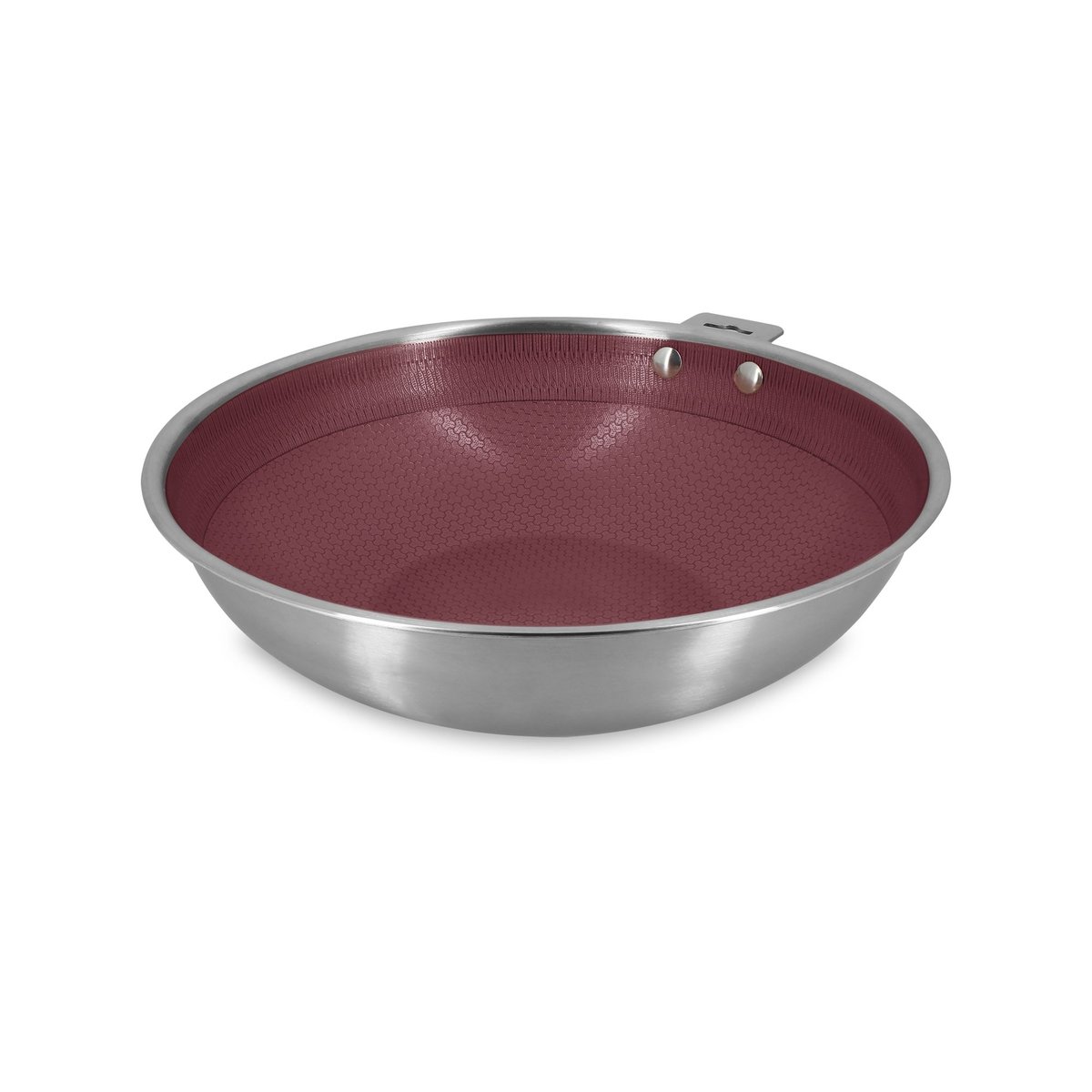 Wok 28cm en acier inoxydable, AGLAE bordeaux-inox, MENASTYL