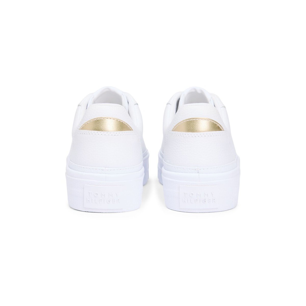 Baskets en cuir plateforme TUMBLED blanc, TOMMY HILFIGER