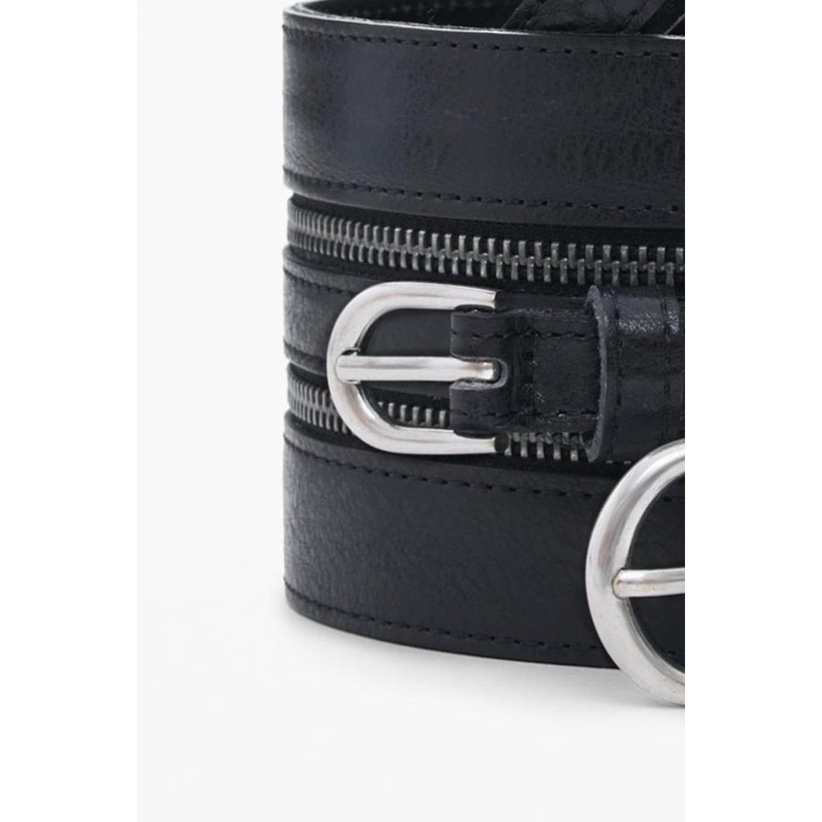 Ceinture triple ceinture en cuir studio noir, DESIGUAL