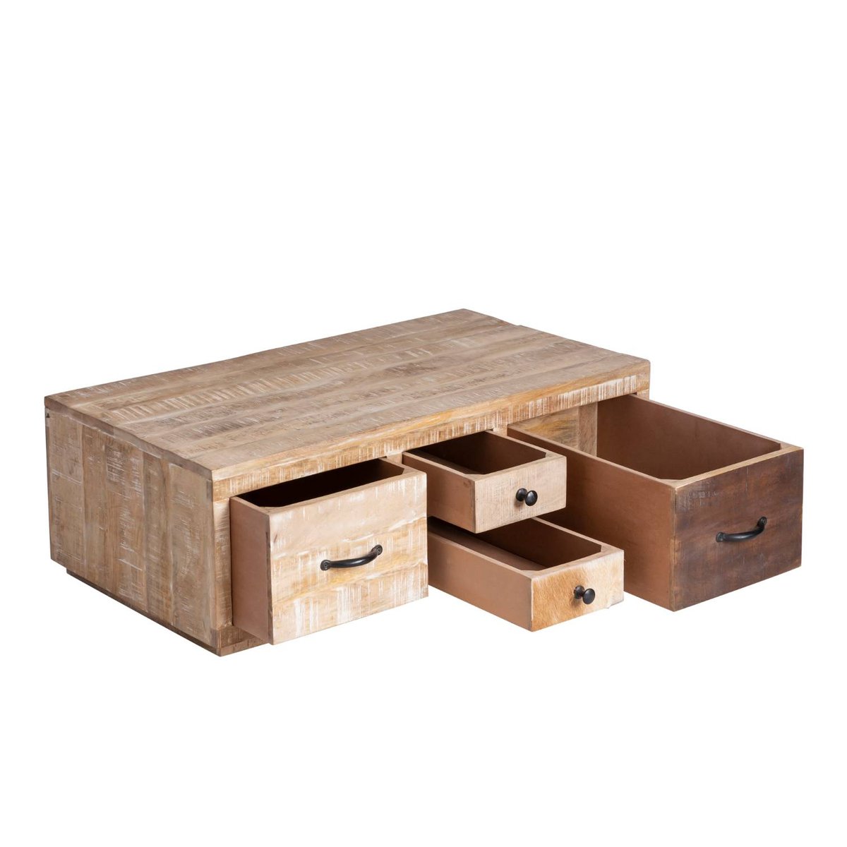 Table basse en bois de manguier PIO bois clair, MADE IN MEUBLES 