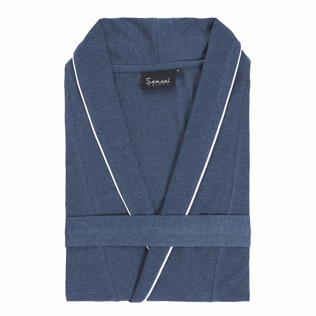 Robe de chambre chambray mixte SASHA bleu nuit, SENSEI MAISON