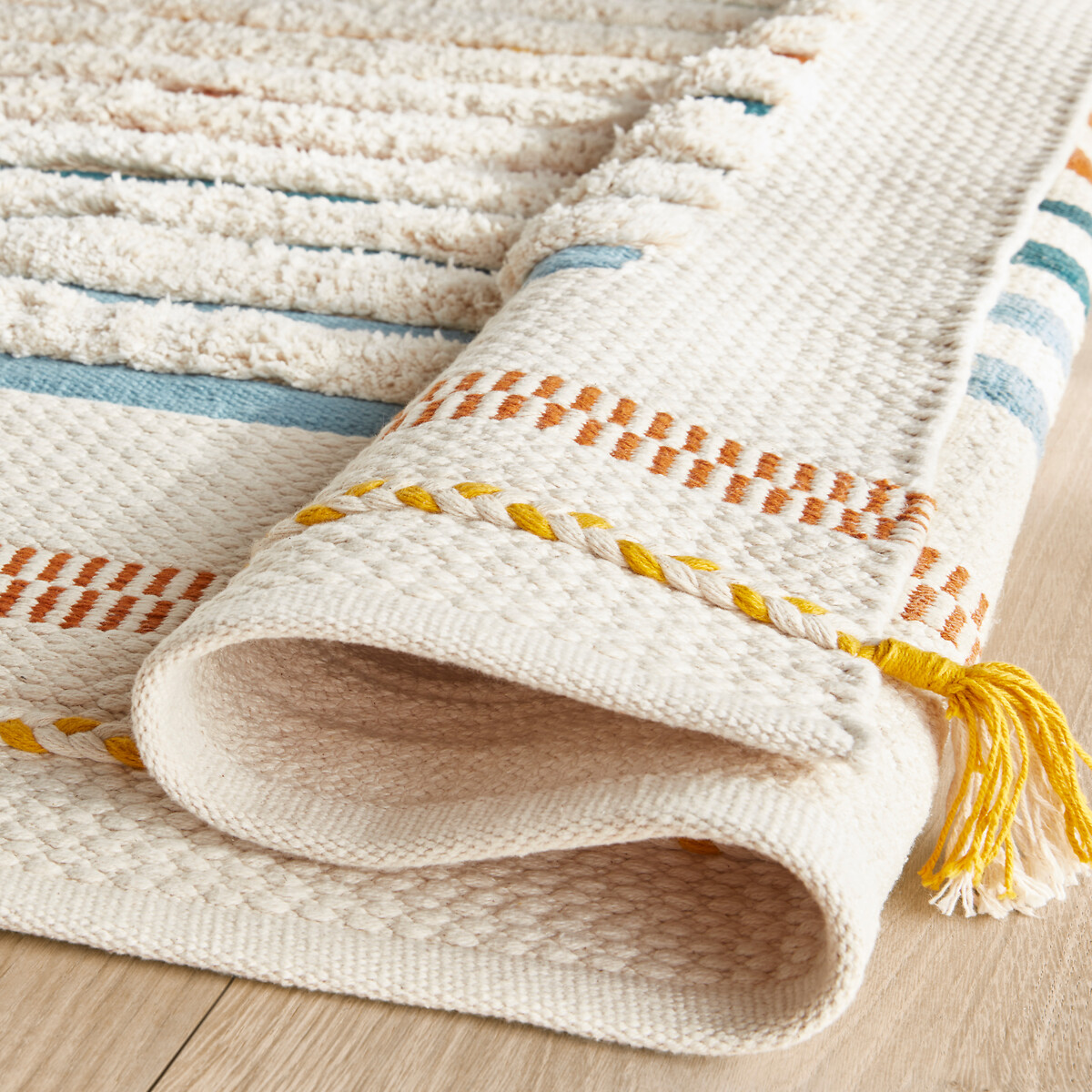 Tapis enfant tissé main coton biologique, Tomulo multicolore, AM.PM