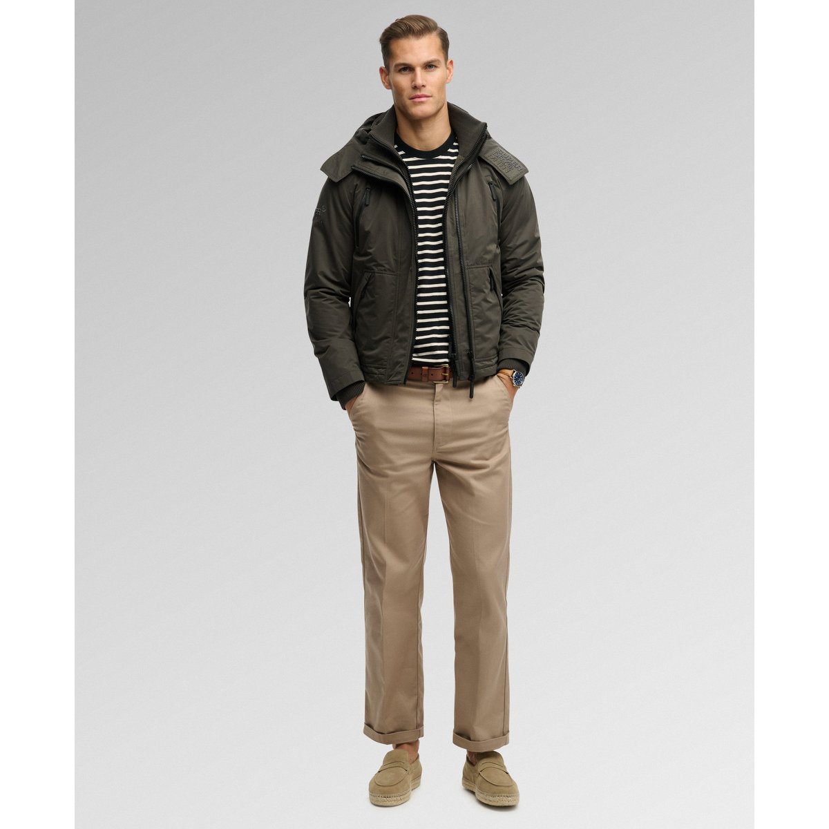 Veste Coupe-Vent Arctic à Capuche en Microfibre noir vintage, SUPERDRY