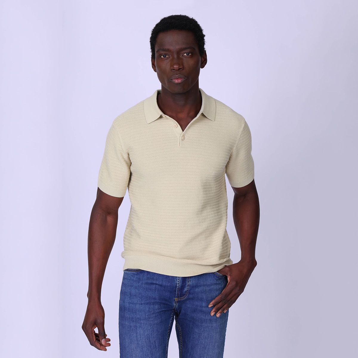 Polo tricot Gibson beige, MISE AU GREEN