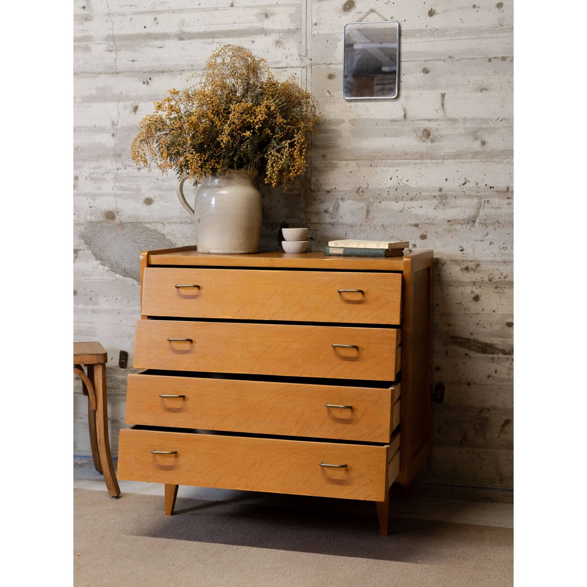 Commode scandinave en bois Olga N°662 - Bon état bois clair, DEBONGOUT