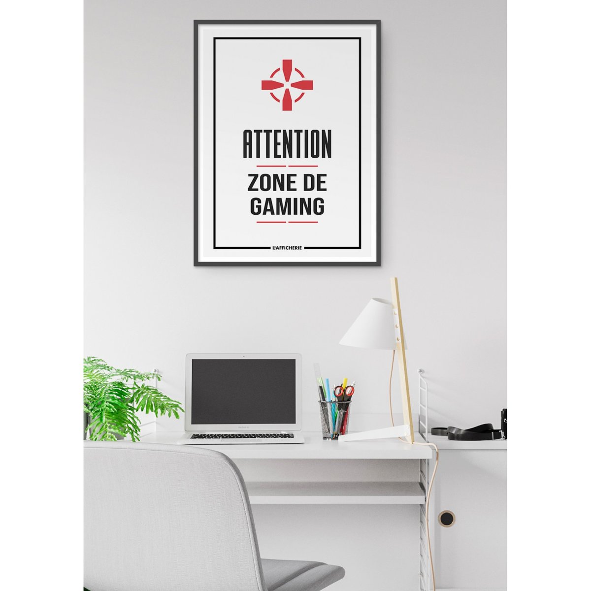 Affiche Zone de Gaming blanc, L'AFFICHERIE