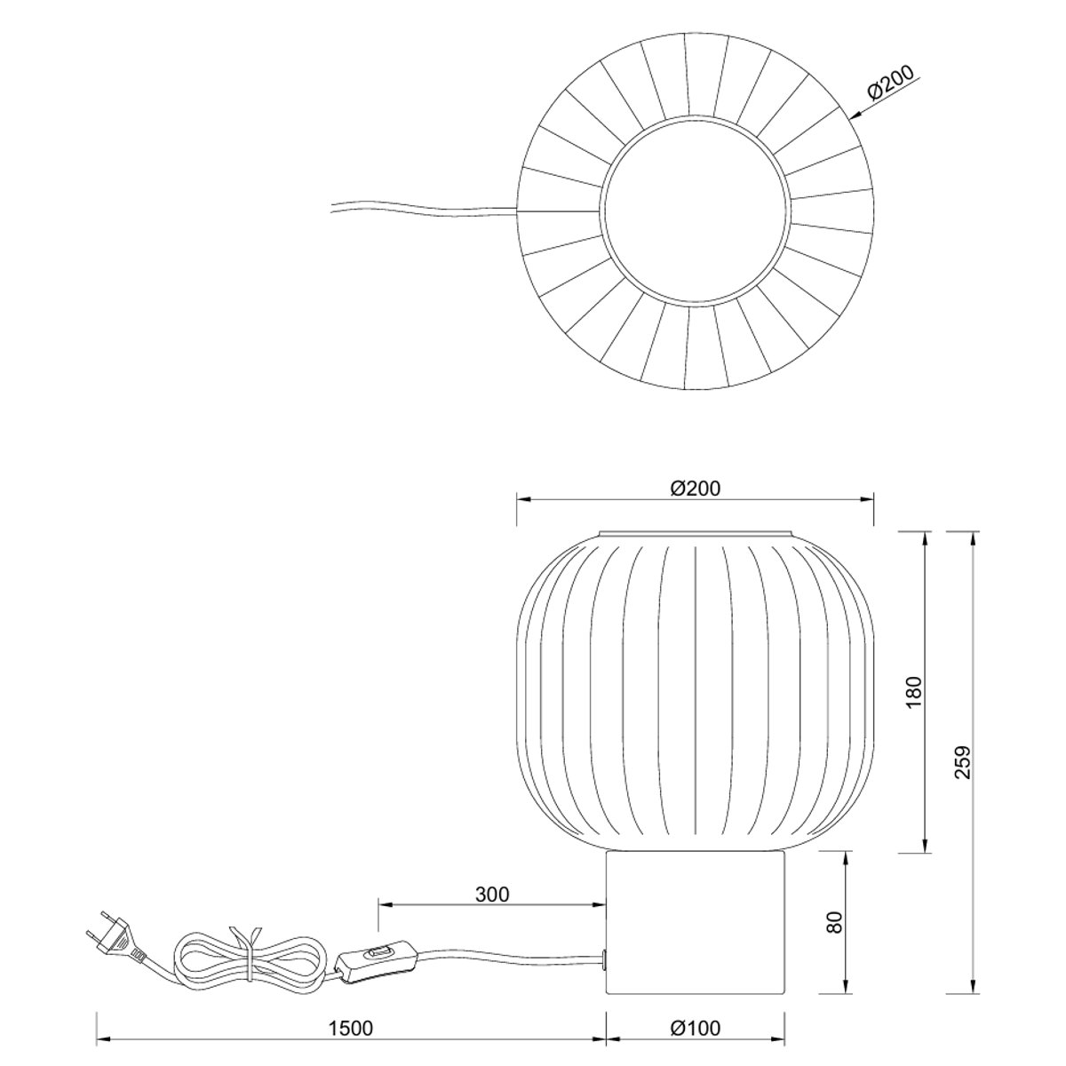 Lampe design en verre, DIVA blanc, TRIO
