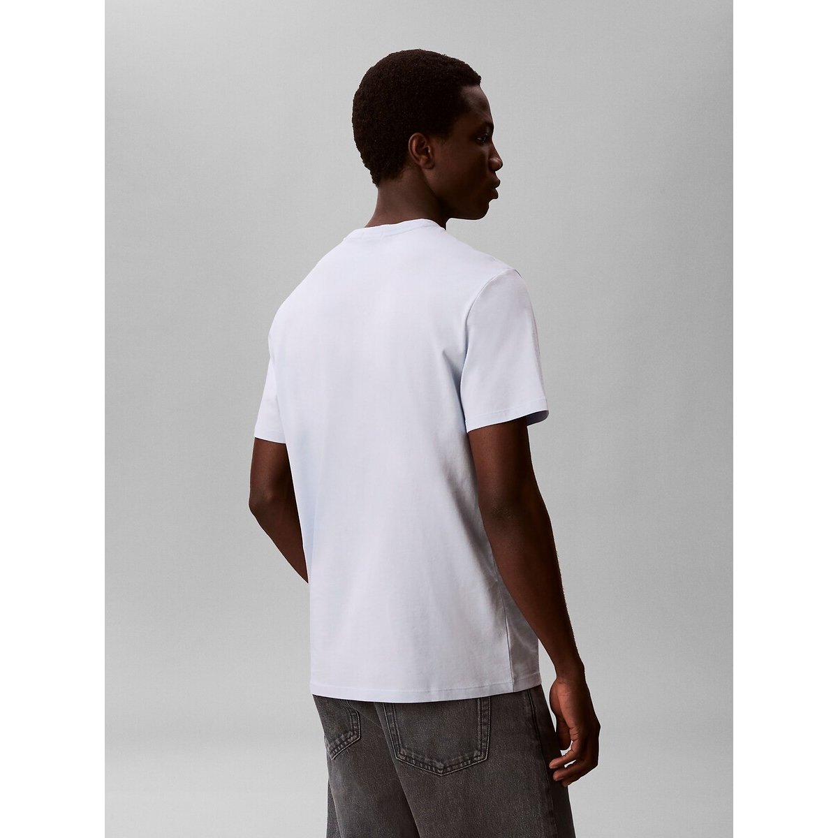 T-shirt manches courtes logo bleu clair, CALVIN KLEIN