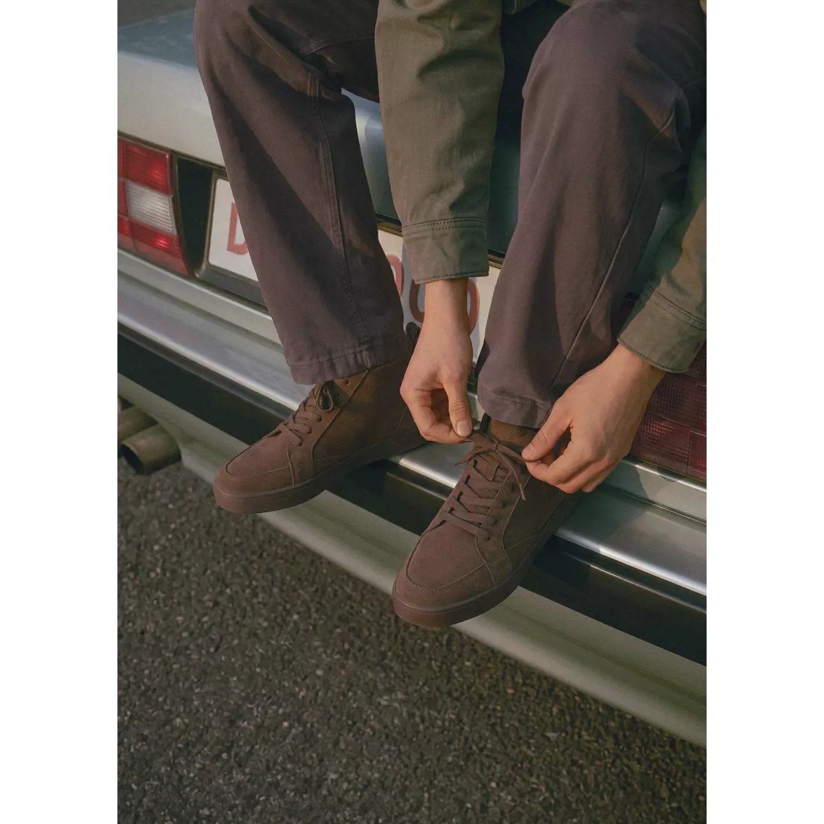 Bottines cuir et croûte de cuir chocolat, MANGO TEEN