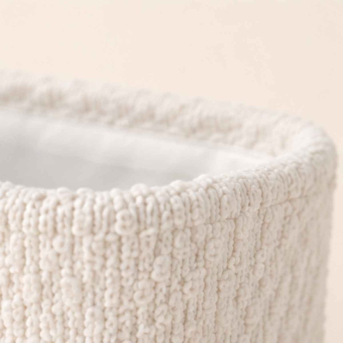 Lot de 3 paniers en bouclette beige, AZAO