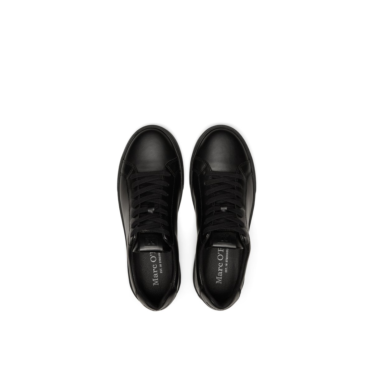 Baskets à semelles Cupsohlen, modèle Agar en cuir nappa lisse noir, MARC O'POLO