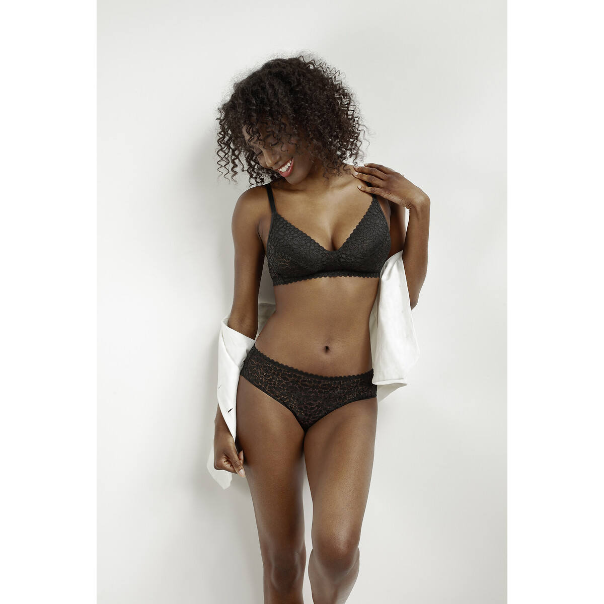 Soutien-gorge sans armatures Daily Dentelle noir, DIM
