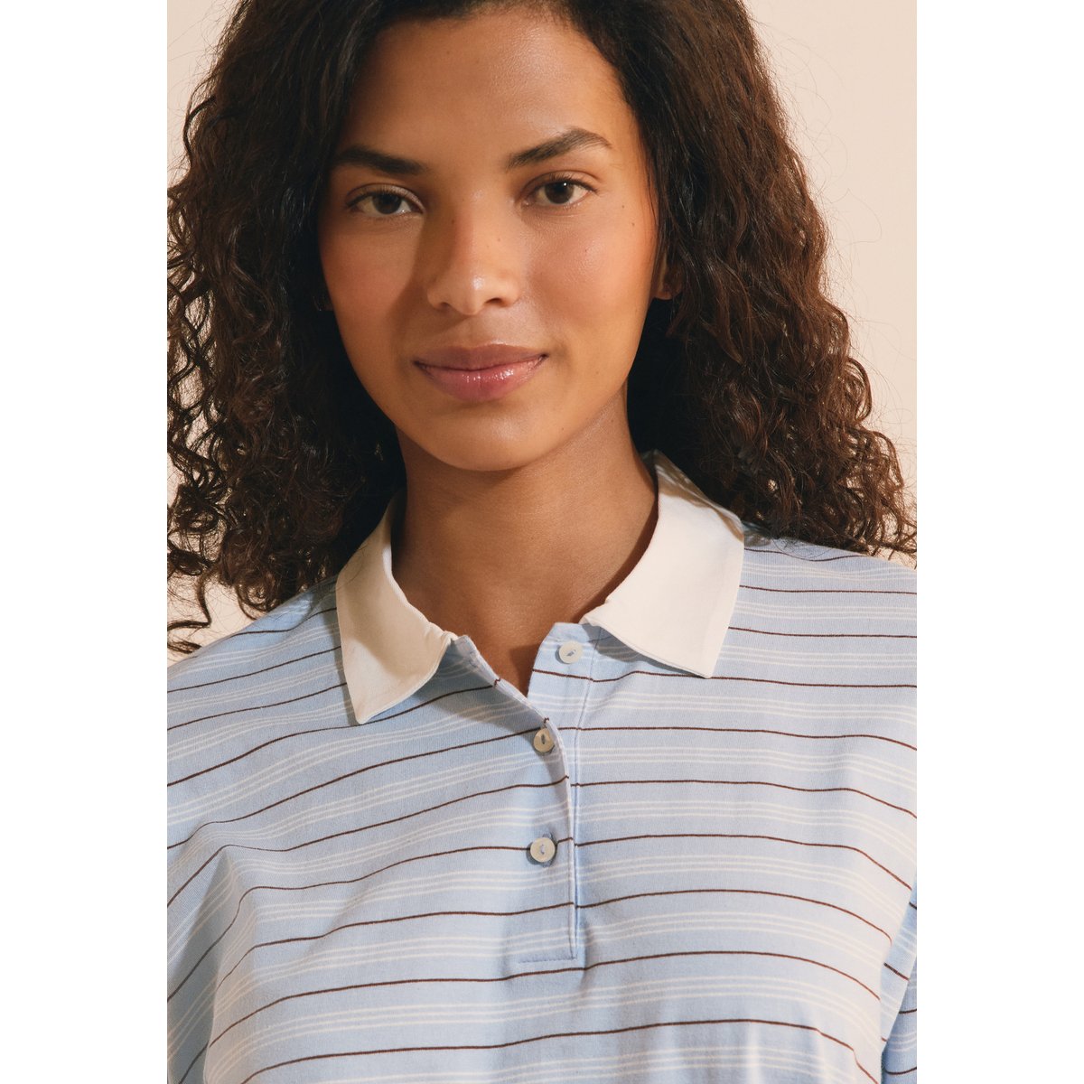 T-shirt manches longues à rayures en coton REMI bleu, ETAM