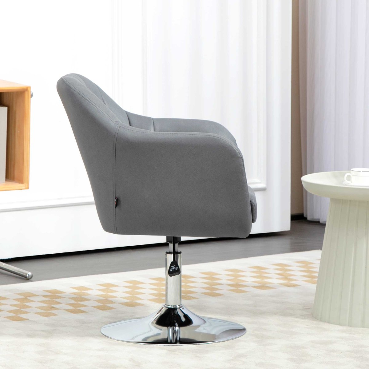 Accent Chair Tissu microfibre (100% gris foncé, HOMCOM