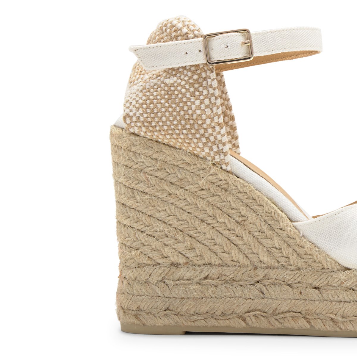 Espadrilles compensées à plateforme tressée CHIARITA EXTRA PLATFORM blanc, CASTANER