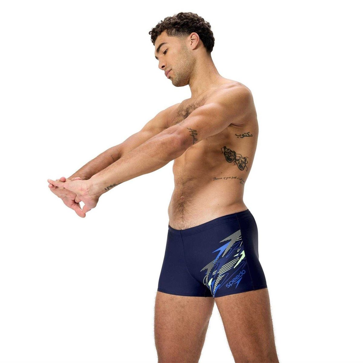 Short de bain motif/style géométrique MEDLEY bleu violacé / bleu sombre, SPEEDO