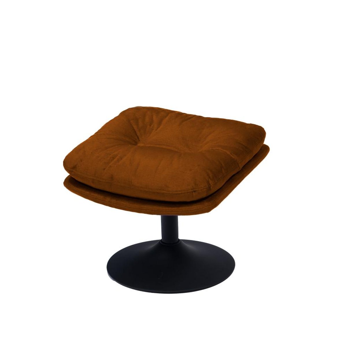 Repose-pieds en tissu avec piètement noir Magnum orange, AMADEUS
