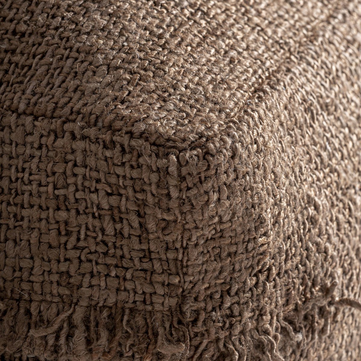 Pouf bohème en coton beige et marron, RECOLLECTION