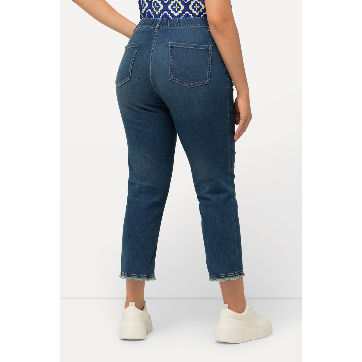 Jean Sienna longueur 7/8. Taille élastique. bleu jean, ULLA POPKEN