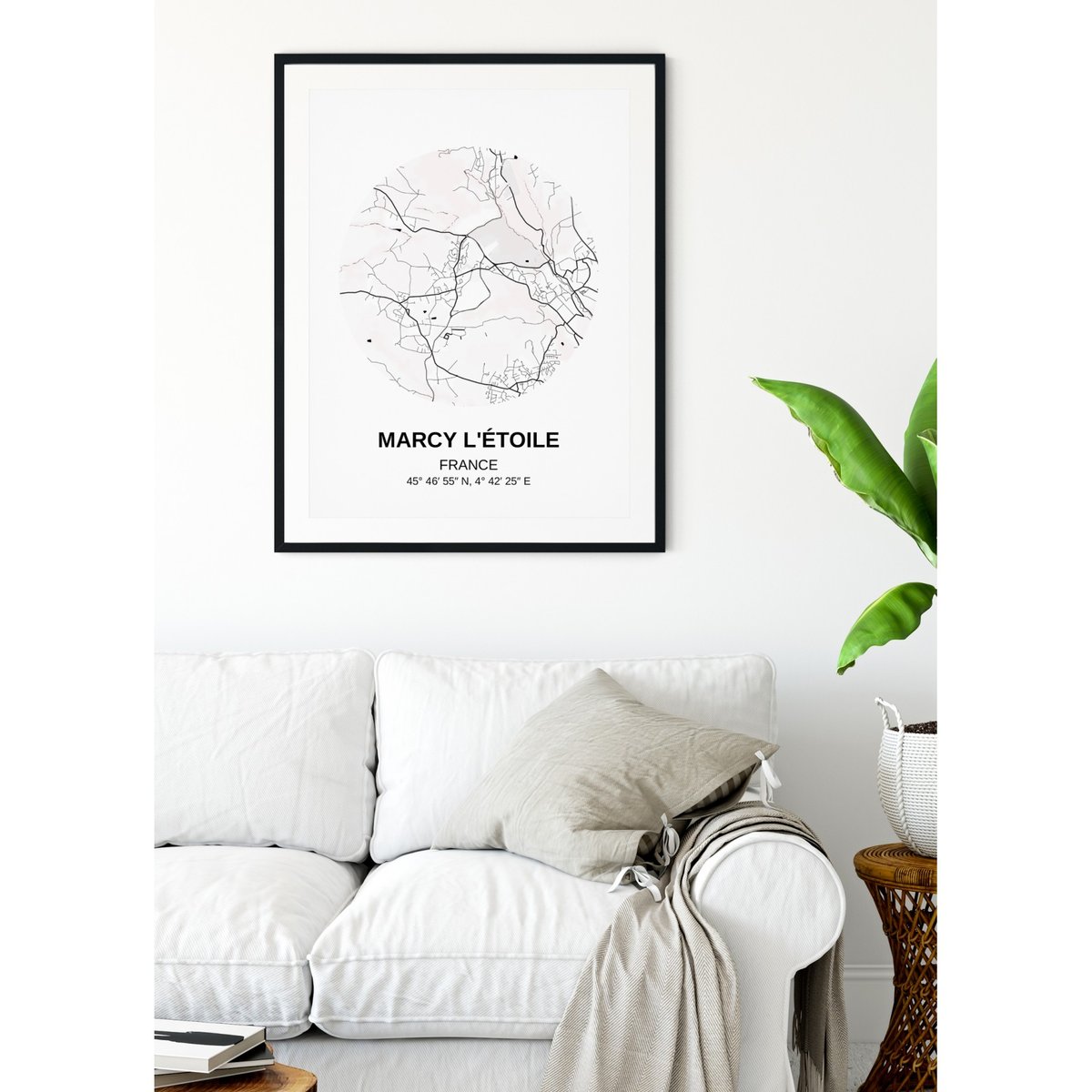 Affiche Carte Marcy l'Étoile blanc, L'AFFICHERIE