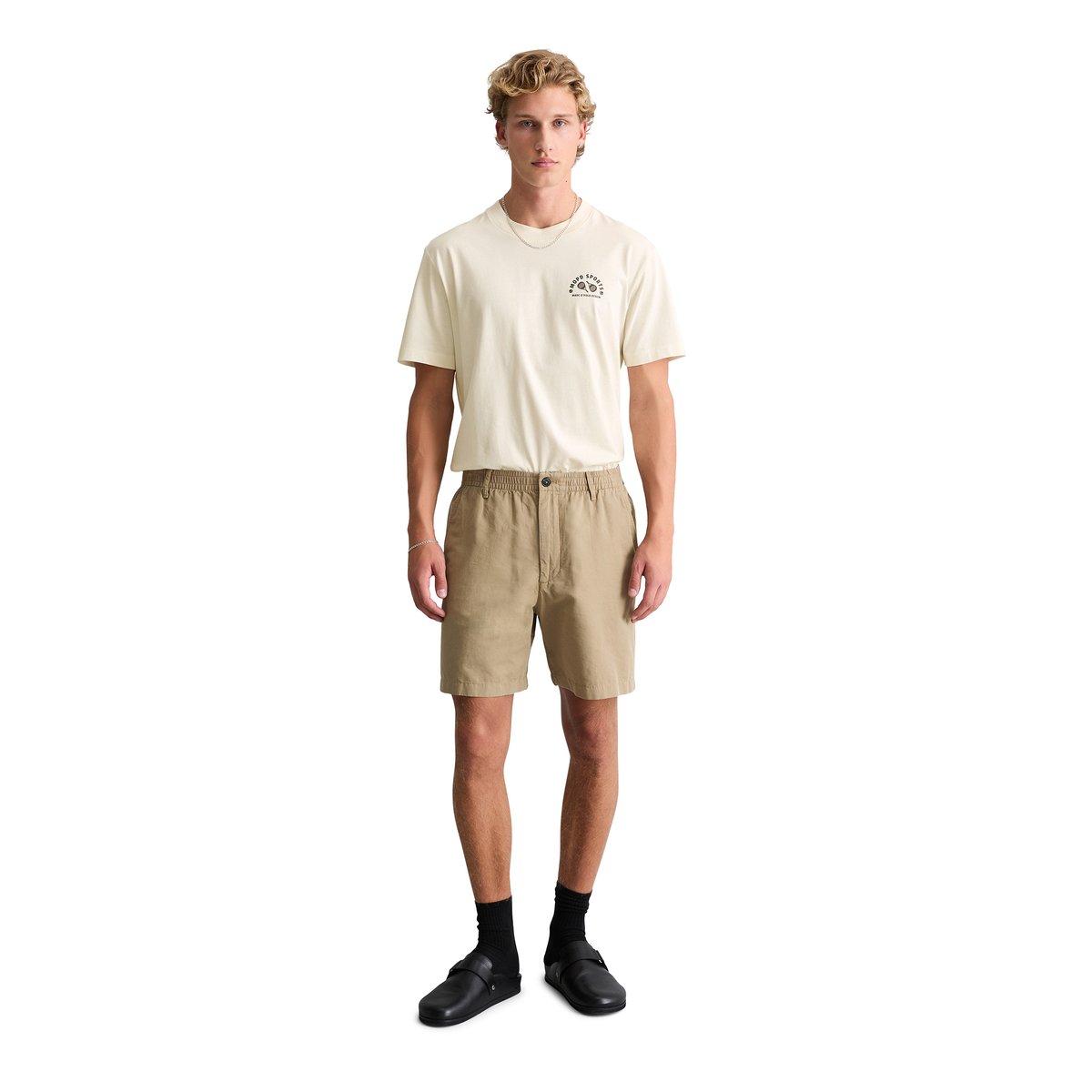 Short modèle Filip relaxed en coton bio et en lin marron, MARC O’POLO DENIM