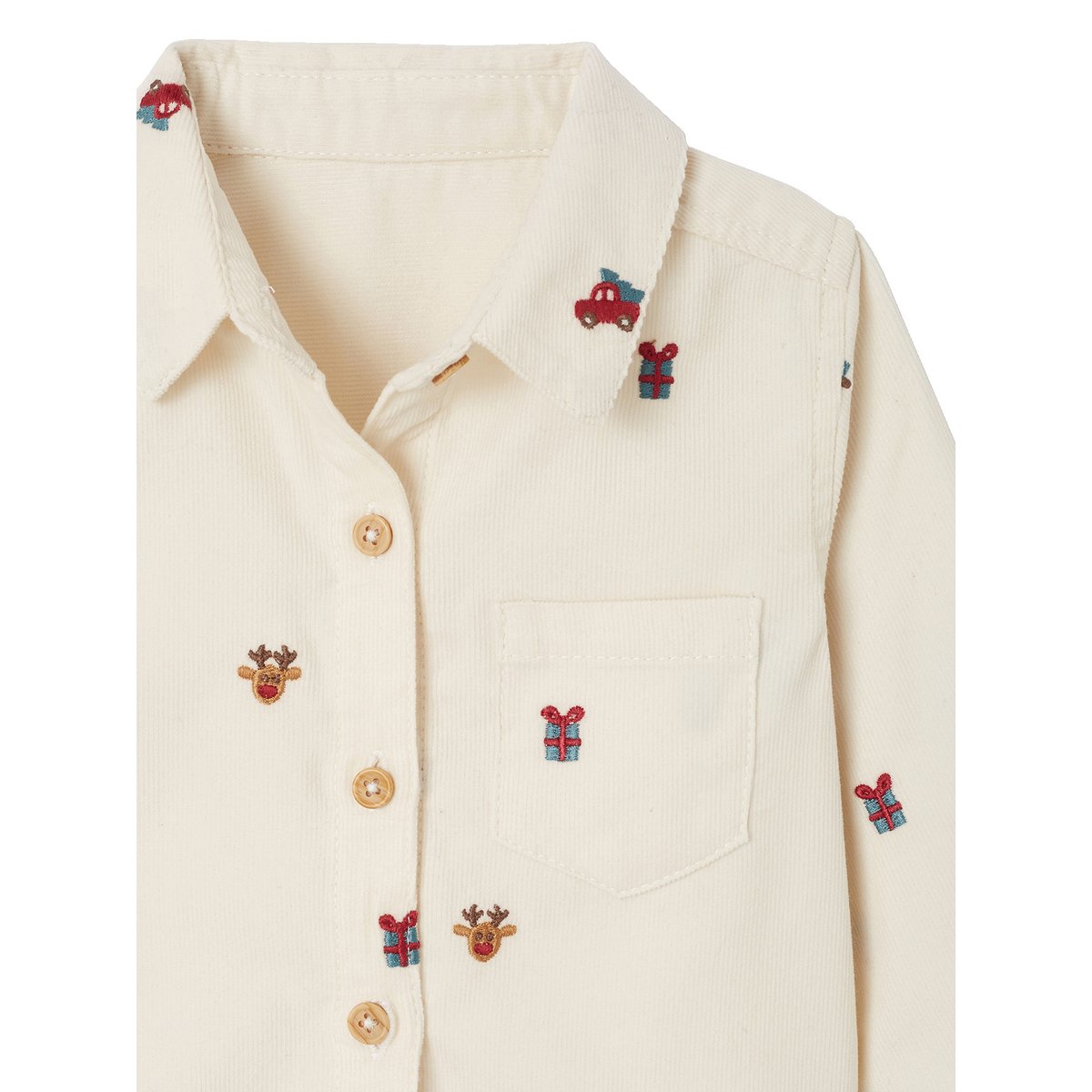 Chemise velours côtelé vanille, VERTBAUDET
