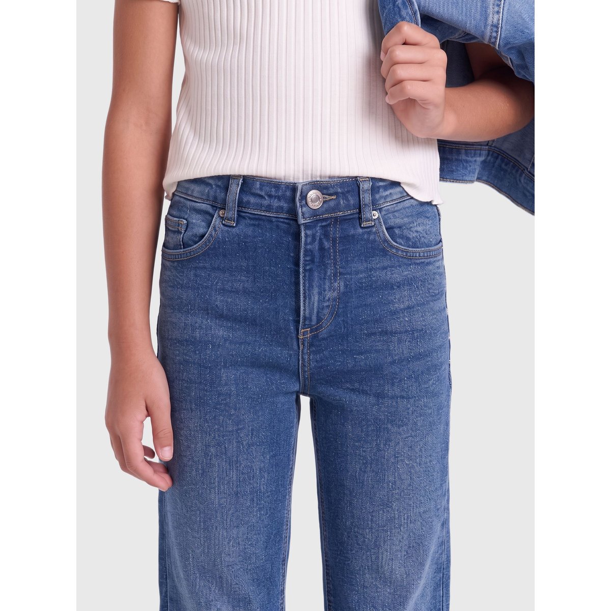 Jean À Jambe Large medium blue denim, KIDS ONLY