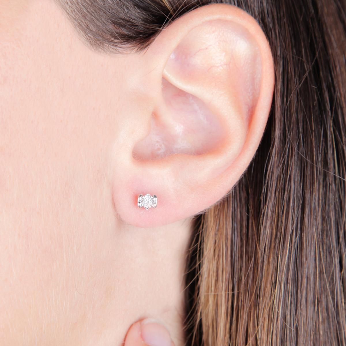 Boucles D'oreilles En Or Blanc 375 Loto argent, BLUESPIRIT