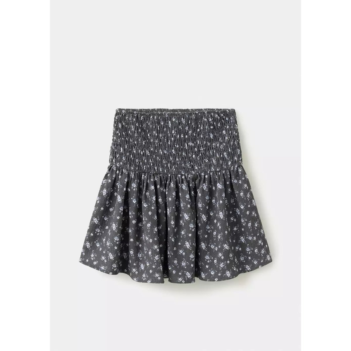 Jupe florale froncée gris anthracite, MANGO KIDS