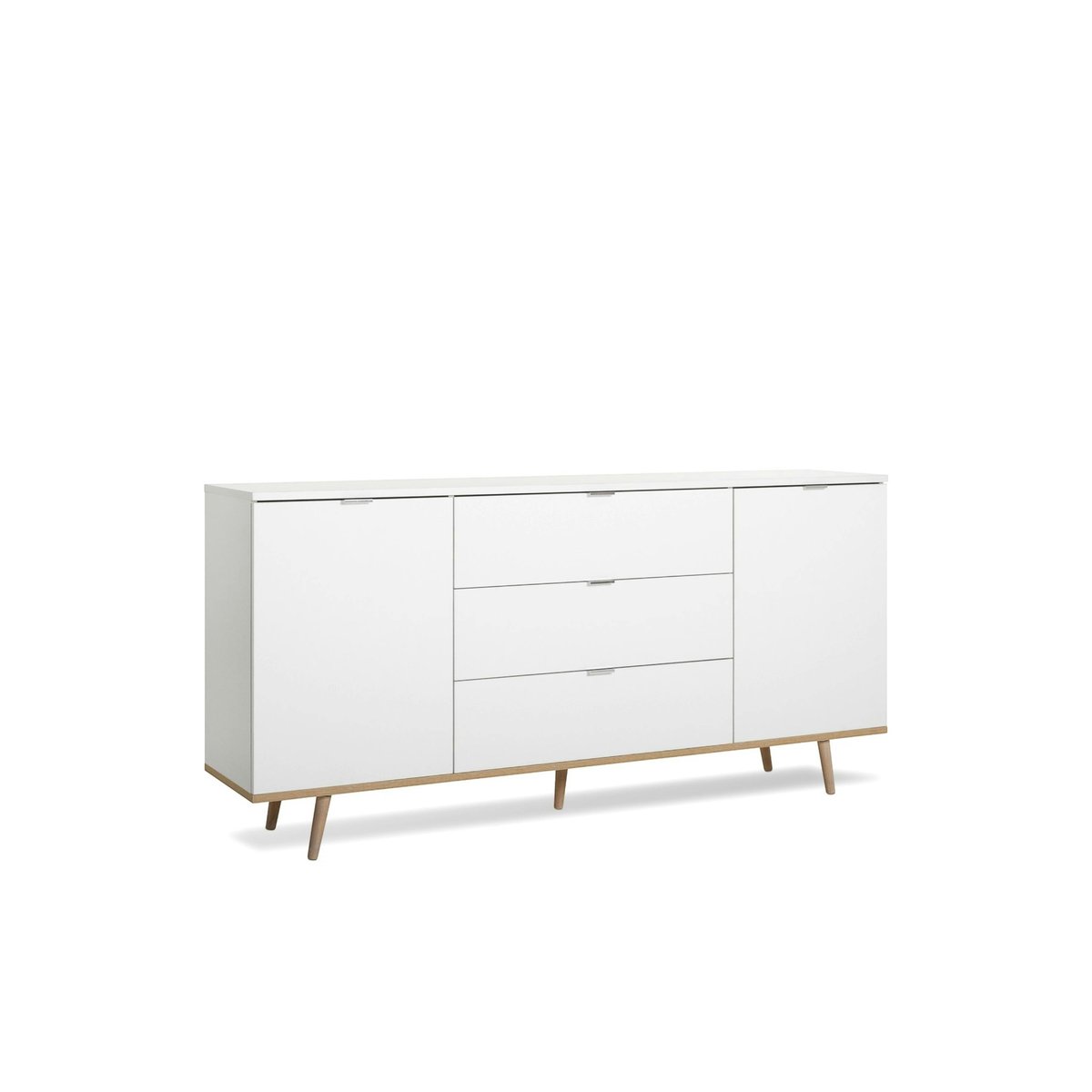 Buffet scandinave blanc 2 portes 3 tiroirs ALVA blanc, PIER IMPORT