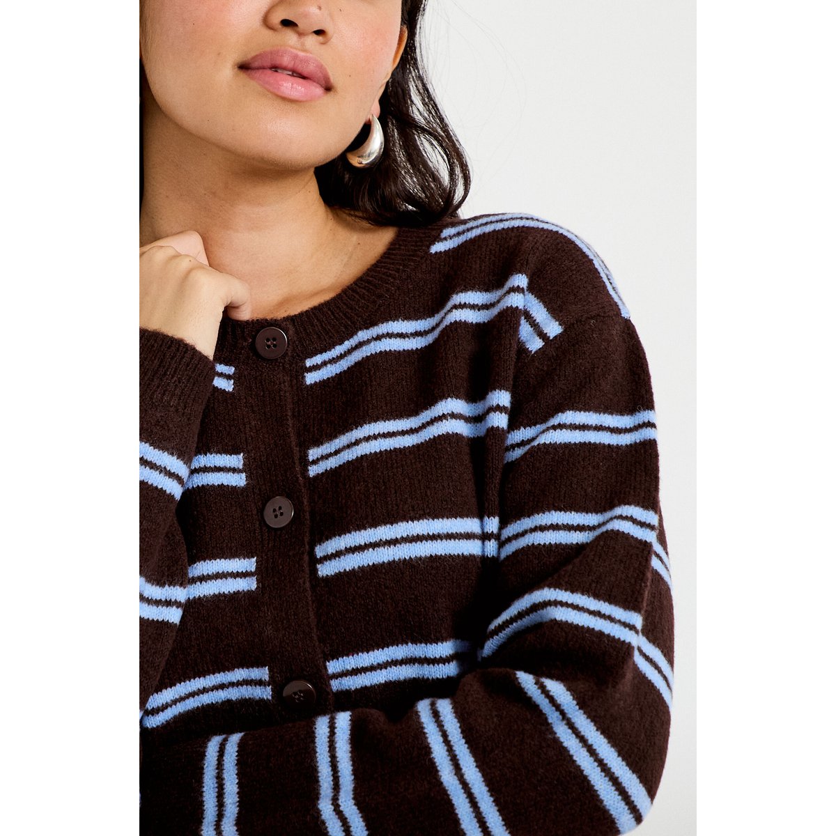 Gilet manches longues marron foncé, CACHE CACHE