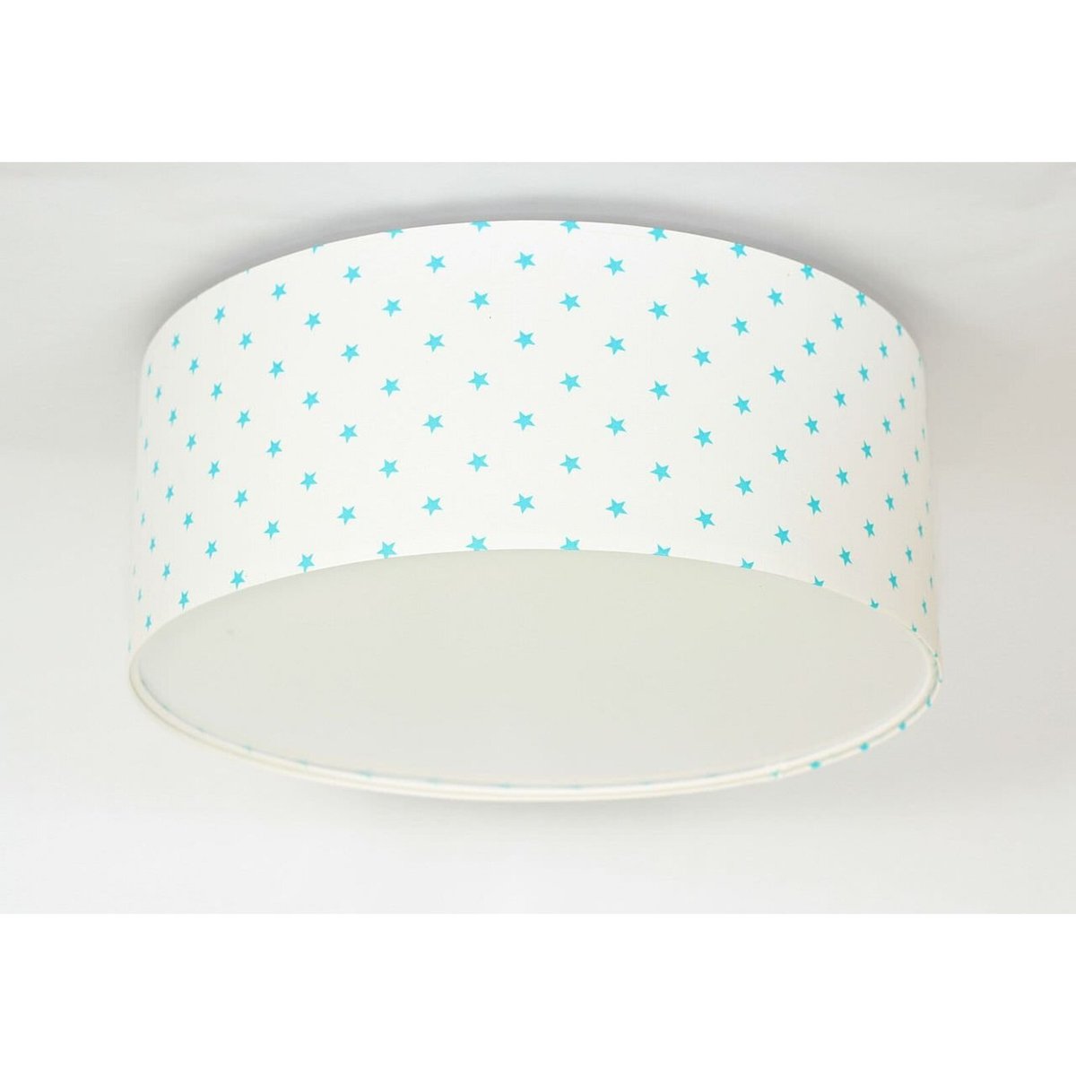 Plafonnier pour enfant en tissu, DEKO etoile turquoise intérieur blanc, BPS KONCEPT