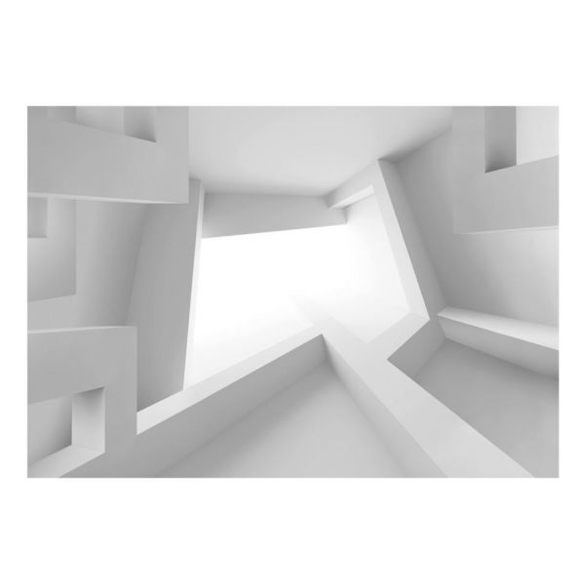 Papier peint intissé panoramique 3D et Perspective White room blanc, EDEN