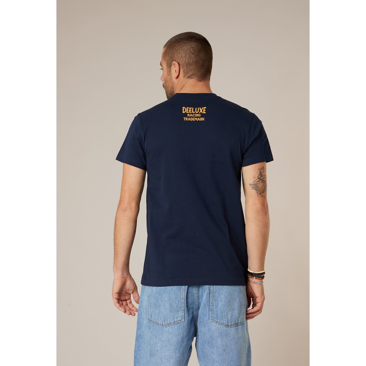 T-shirt homme en coton RACE marine, DEELUXE