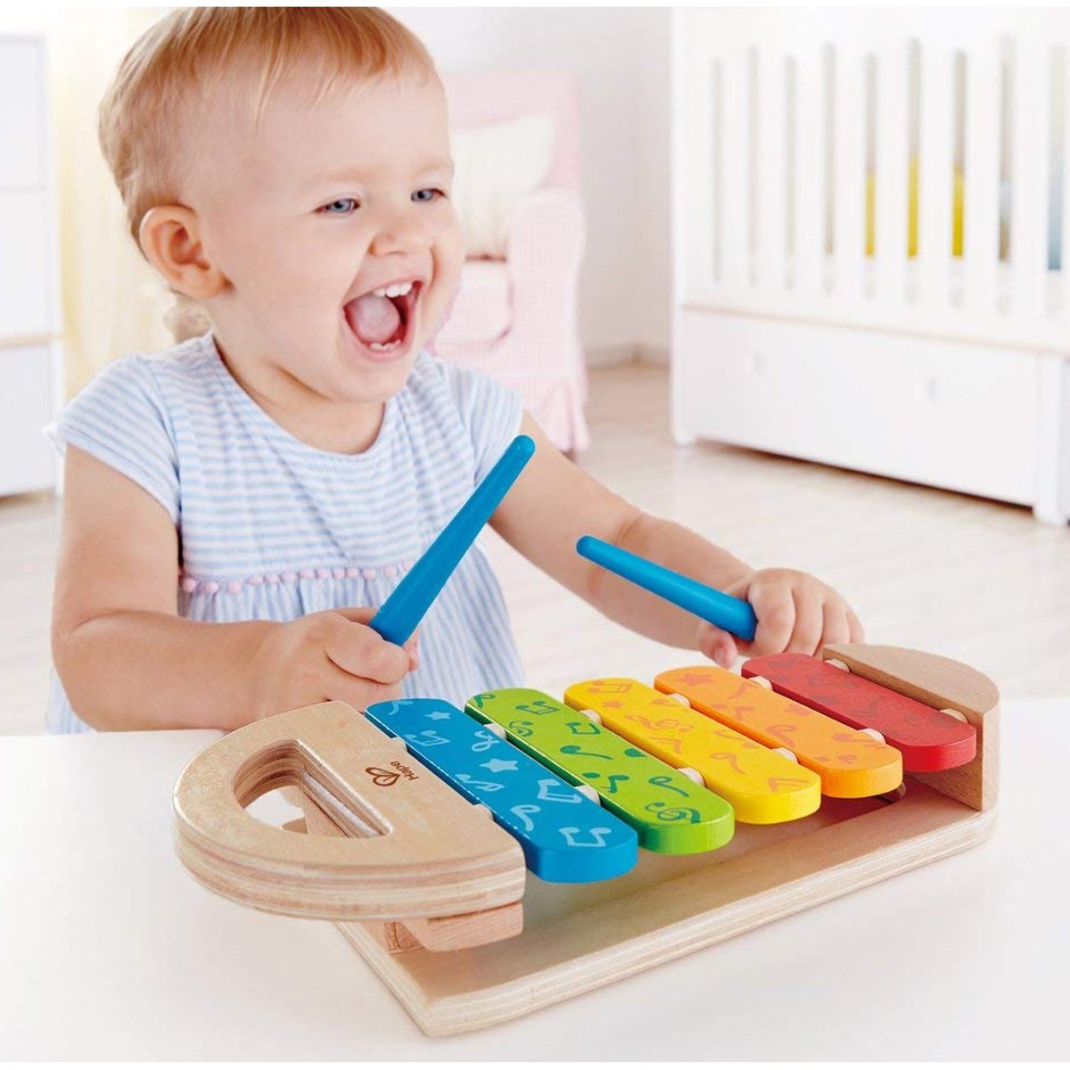 Xylophone arc-en-ciel beige, HAPE TOYS
