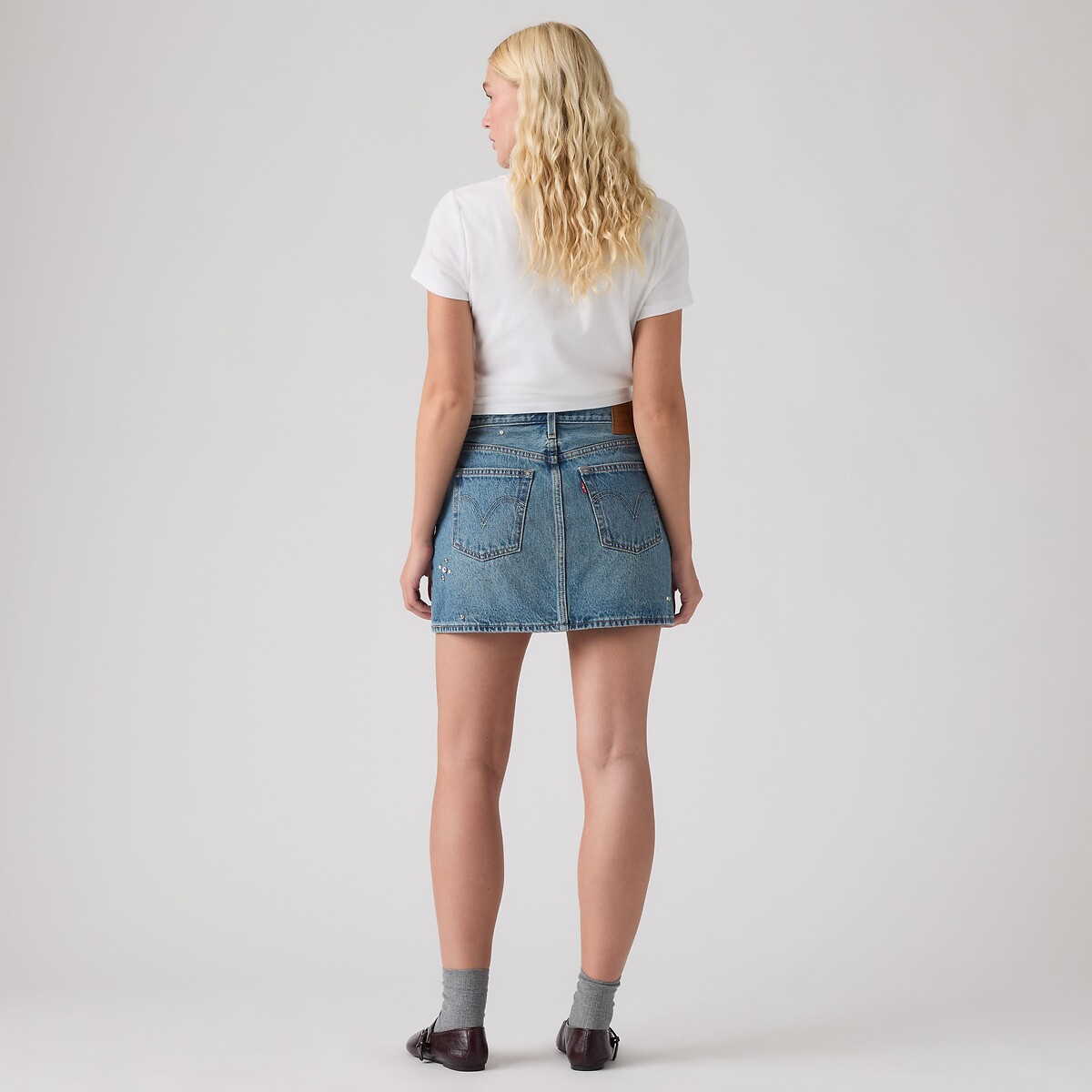 Gonna corta in denim Icon trip on drip skirt, LEVI'S