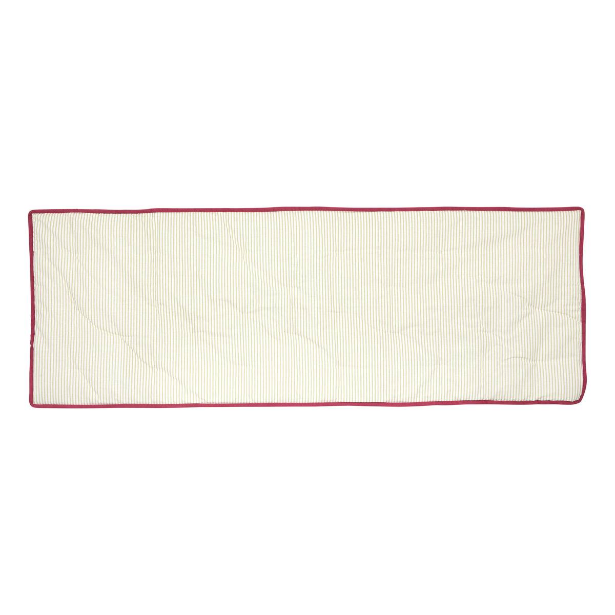 Matelas de sol 180x60cm en coton FLEUR DE ROSE vert clair, ATMOSPHERA