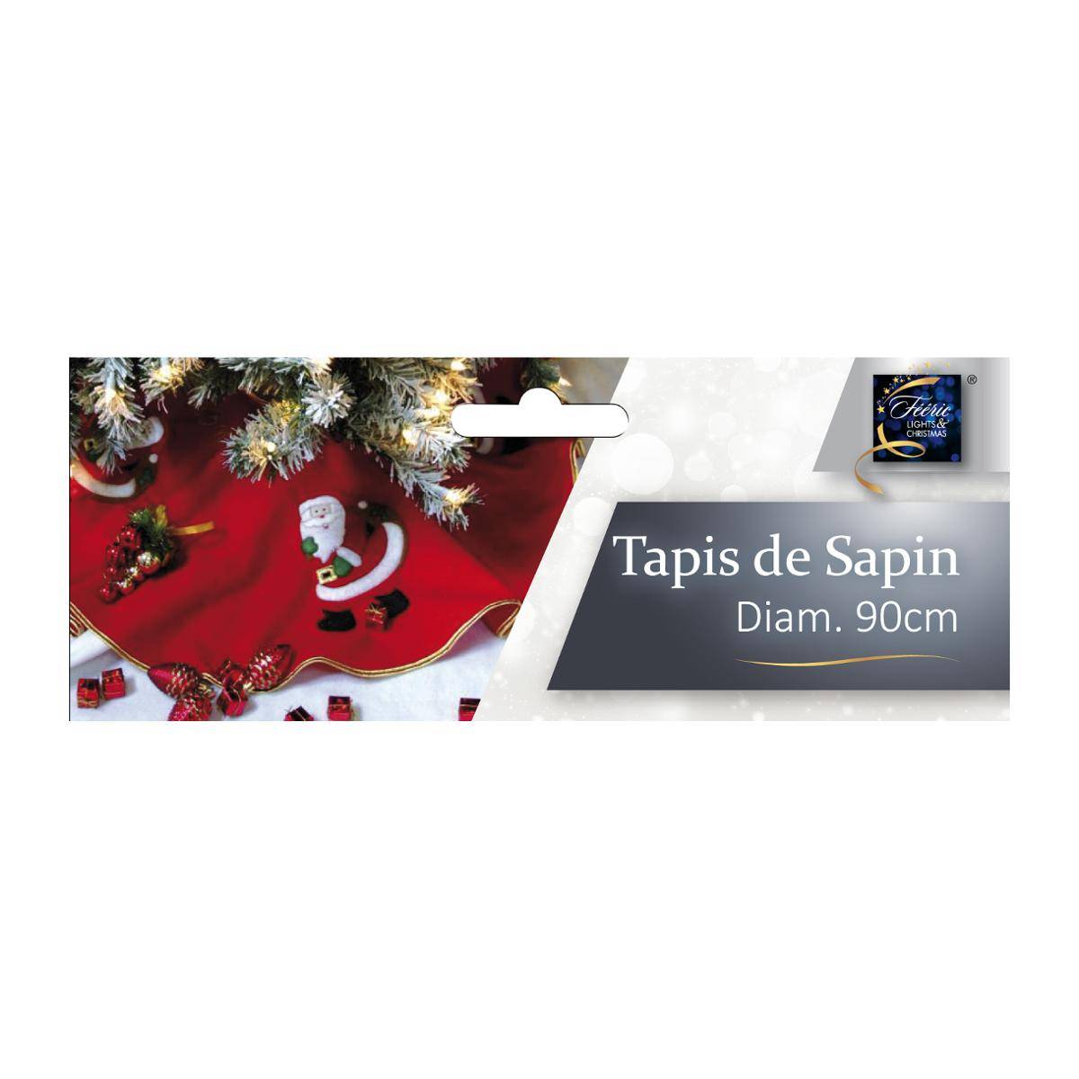 Tapis de sapin en feutrine rouge D90cm multicolore, ATMOSPHERA