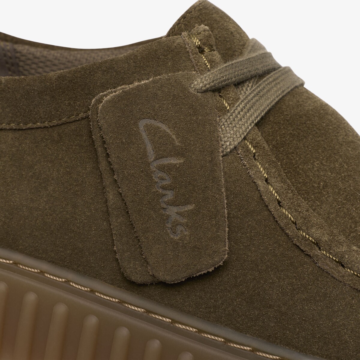 Chaussures en cuir suède, TORHILL LO olive, CLARKS