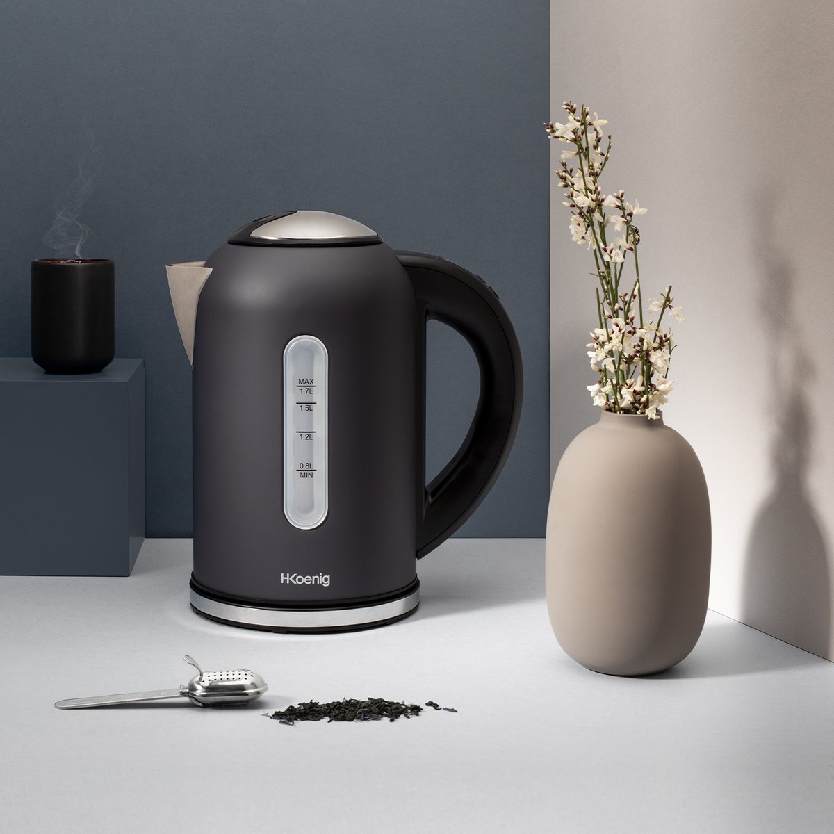 Bouilloire electrique programmable - BOE bleu, H.KOENIG