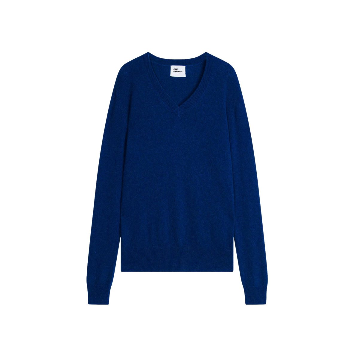 Pull Col V  Outremer Nora bleu foncé, JUST CASHMERE