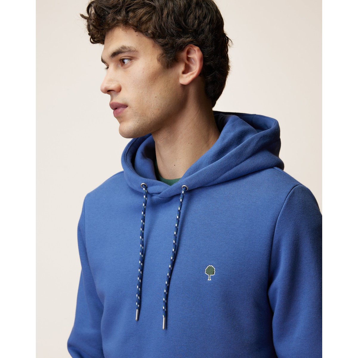 Sweat à capuche en molleton bleu, FAGUO