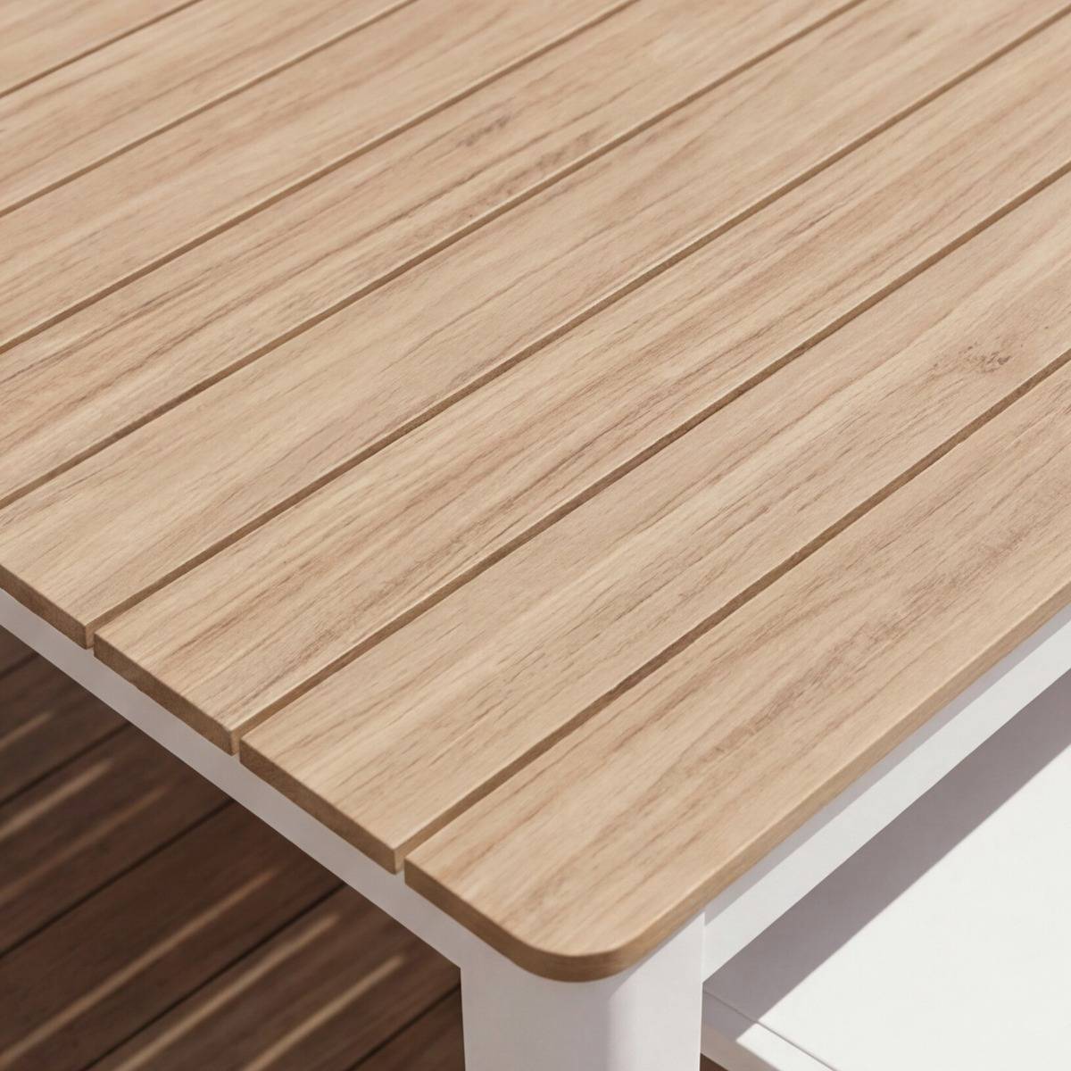 Table de jardin en aluminium AYDEN blanc, MADE IN MEUBLES
